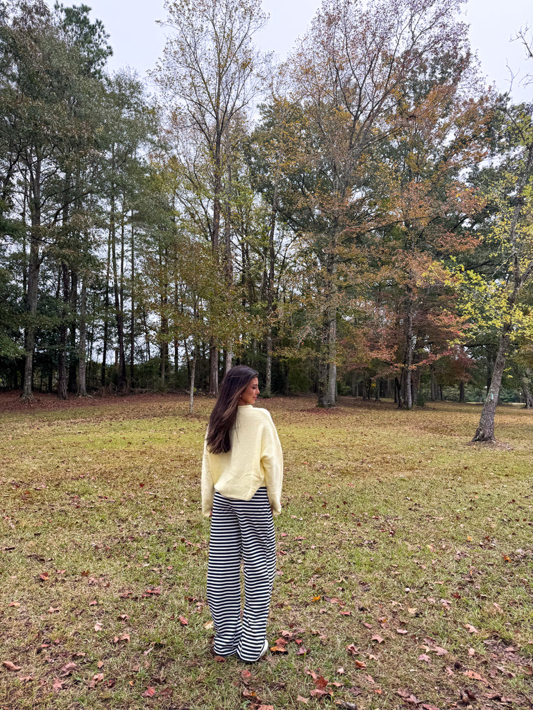 Rowan Stripe Pants-Navy