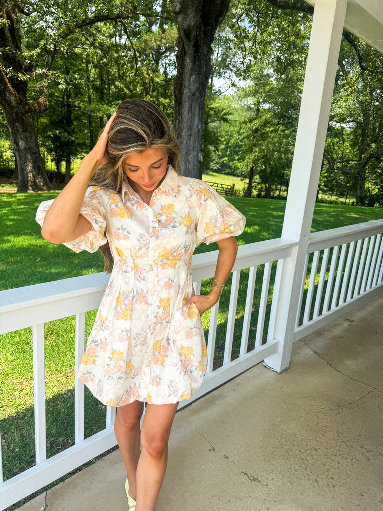 Layla Floral Puff Sleeve Dress