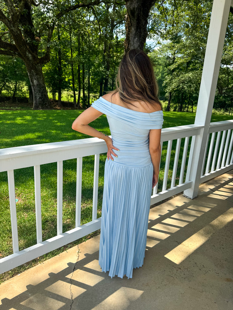 Elana Drop Maxi Dress-Blue