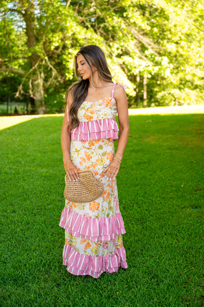 Sally Floral Skirt Set- Multi