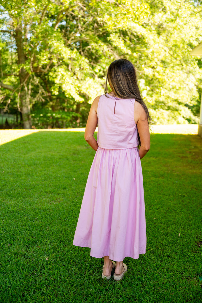 Willow Embroidery Skirt Set-Pink Lavender