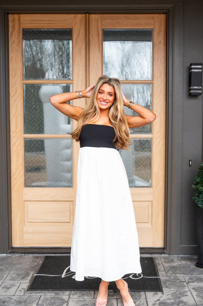 Amy Tube Maxi Dress-Black/White | Inside Out Boutique Amy Tube Maxi Dress-Black/White | Inside Out Boutique