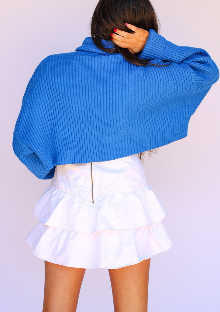 Royal Blue Cropped Sweater