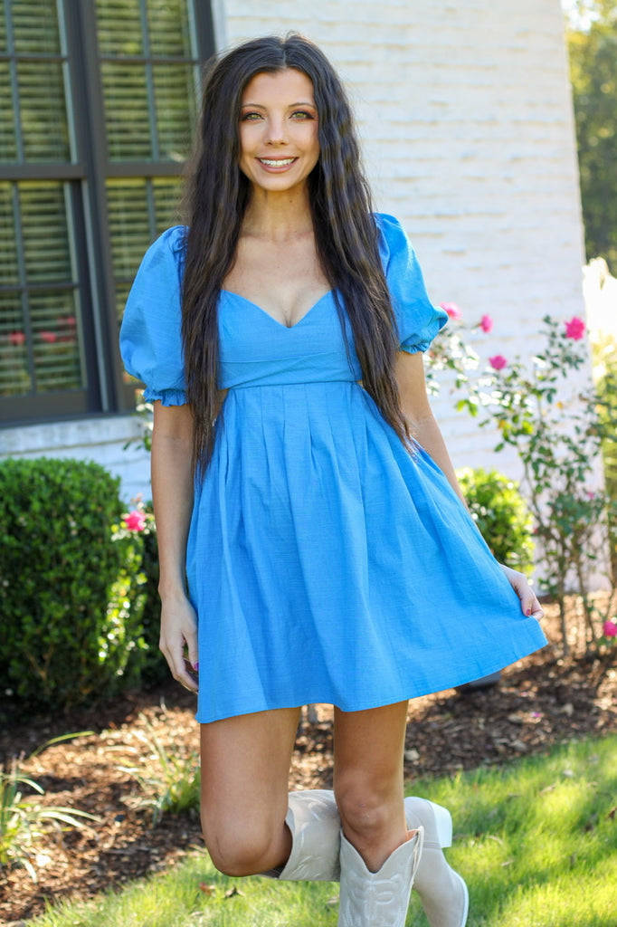 Cobalt Blue Mini Dress