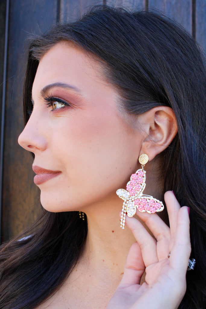 Fly Away Earrings- Pink