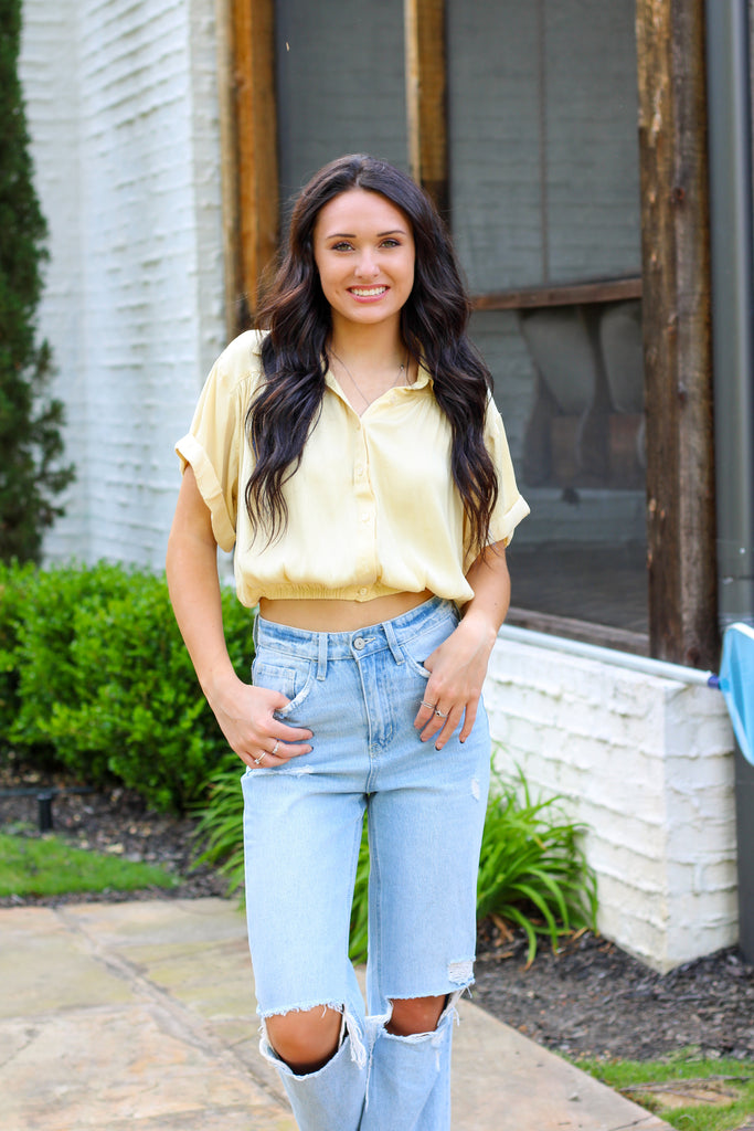 Gold Button Down Top