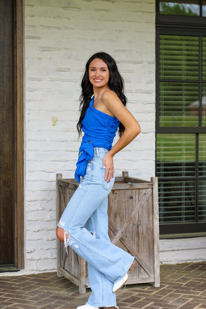 Royal Blue One Shoulder Top