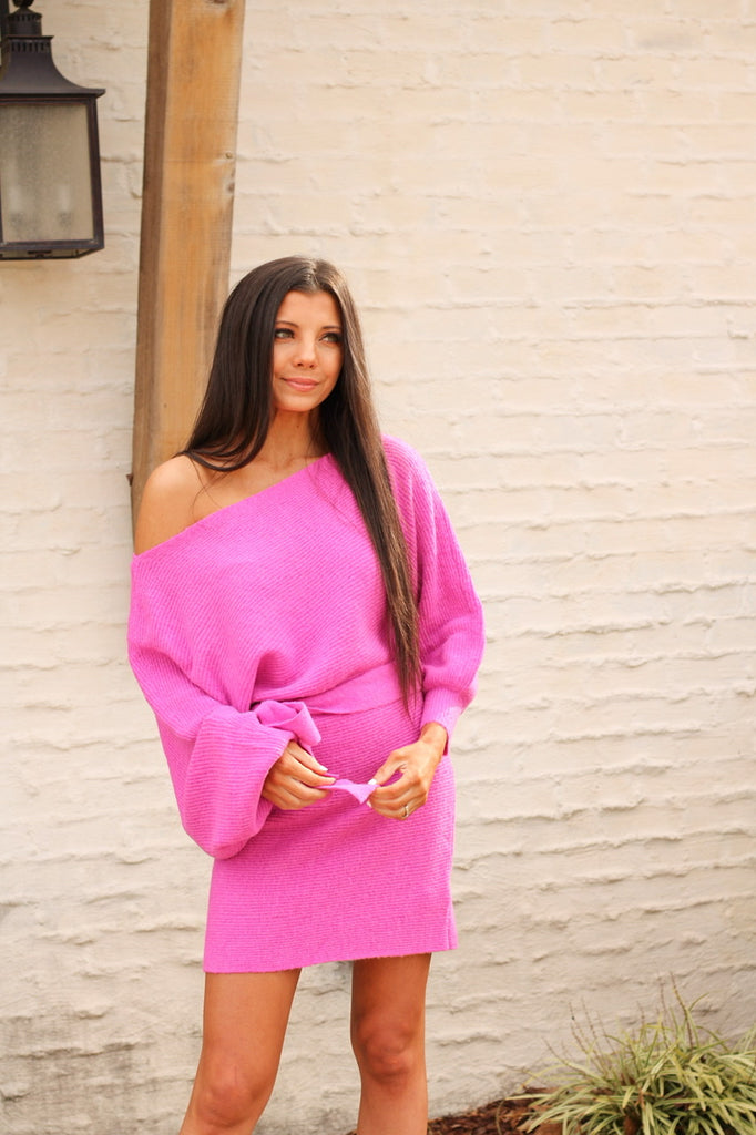 Jasmine Pink Sweater Dress