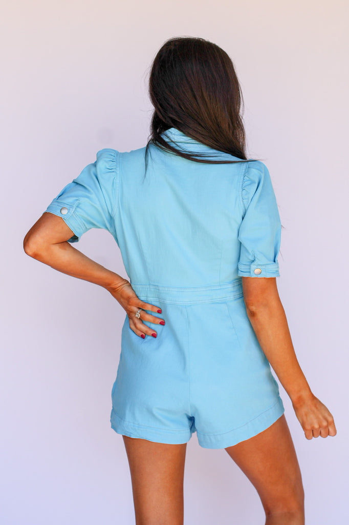 Class Act Romper-Baby Blue